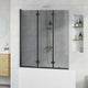 Paroi de douche Vidaxx noir 130 x 138 cm verre ESG et aluminium