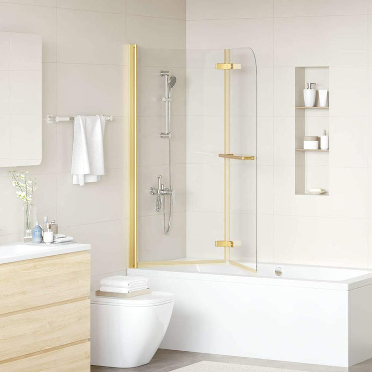 Paroi de douche Vidaxl or 120 x 140 cm verre ESG et aluminium