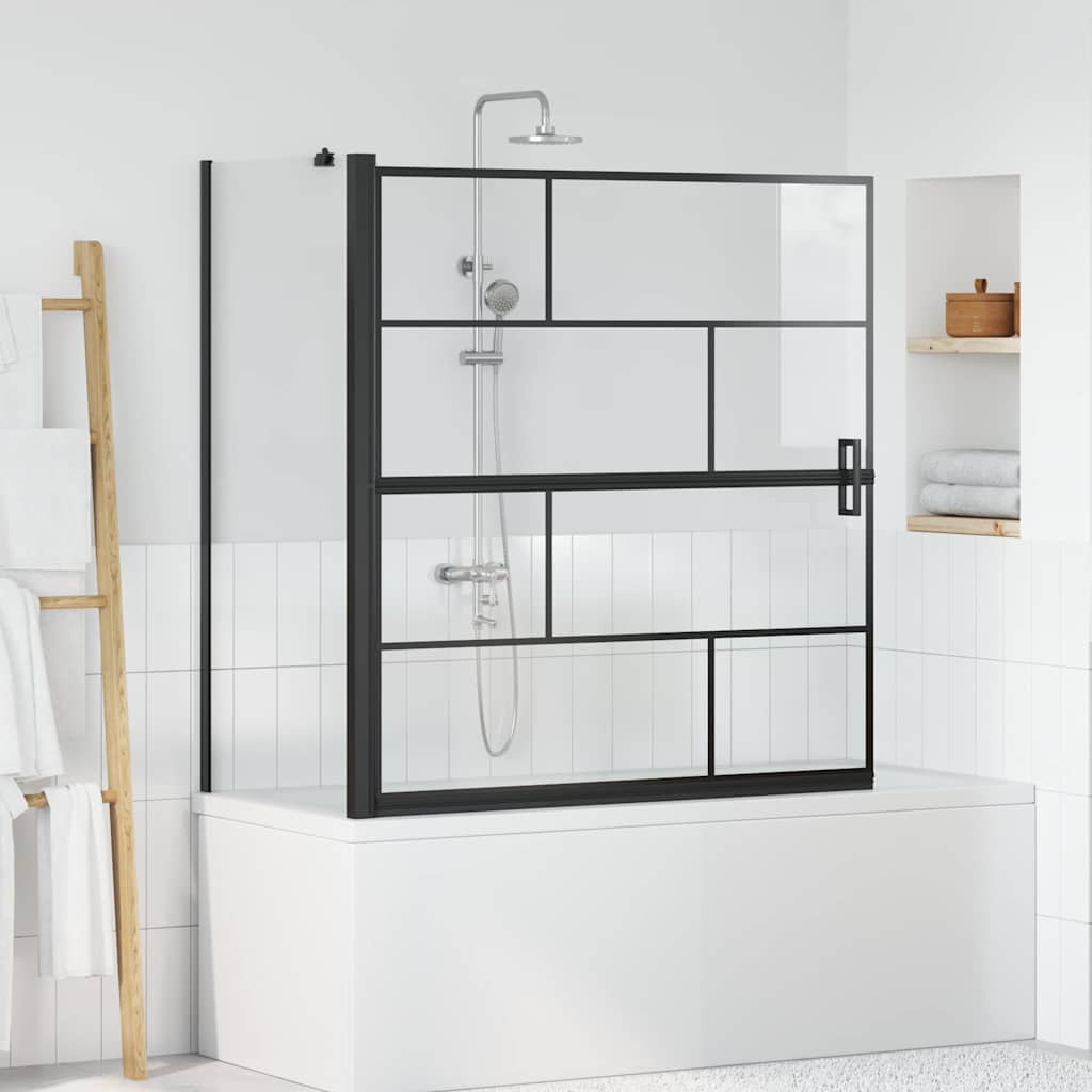 Paroi de douche de bain VidaXL noir et transparent 116 x 68 x 128 cm