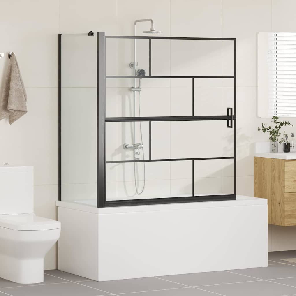 Paroi de douche de bain VidaXL noir et transparent 116 x 68 x 128 cm