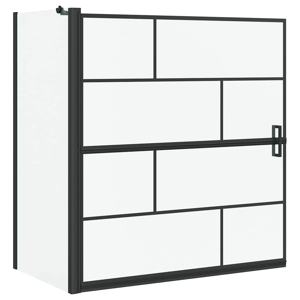 Paroi de douche de bain VidaXL noir et transparent 116 x 68 x 128 cm