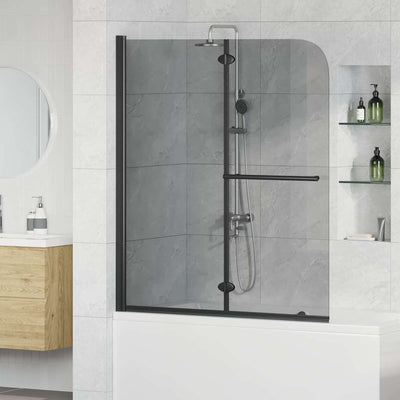 Cabine de douche Vidaxx noire 95 x 140 cm verre ESG et aluminium