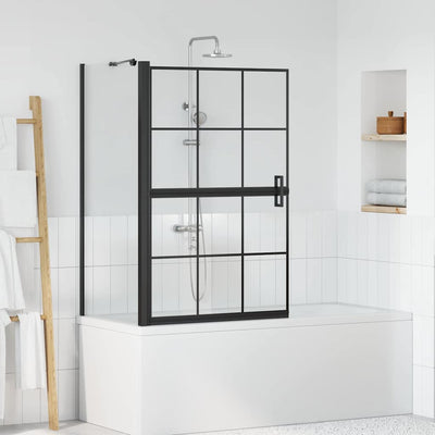 Paroi de douche de bain VidaXL noir et transparent 116 x 68 x 128 cm