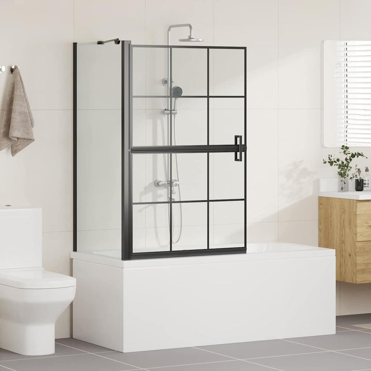 Paroi de douche de bain VidaXL noir et transparent 116 x 68 x 128 cm
