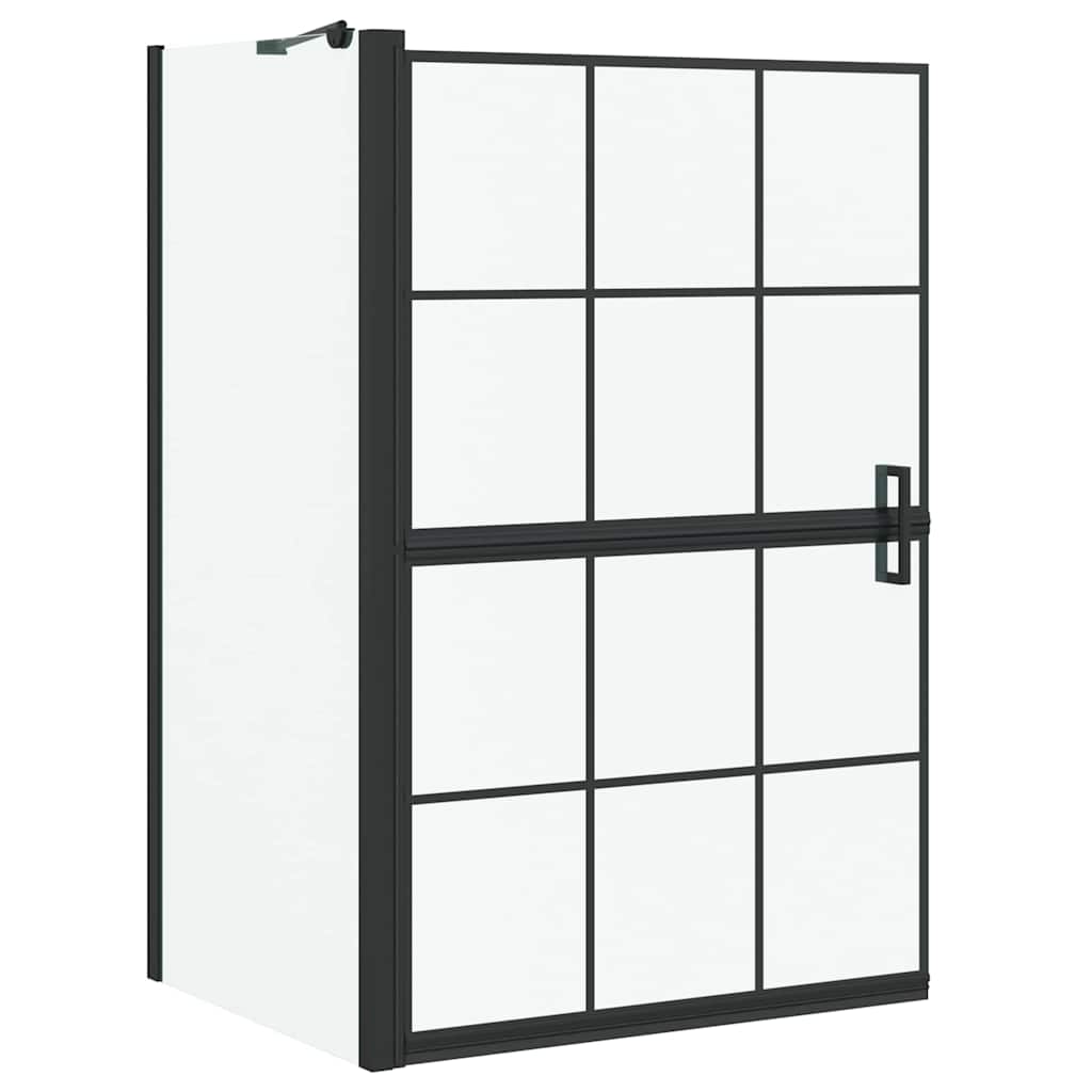 Paroi de douche de bain VidaXL noir et transparent 116 x 68 x 128 cm