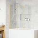 Paroi de douche Vidaxl or 130 x 138 cm verre ESG et aluminium