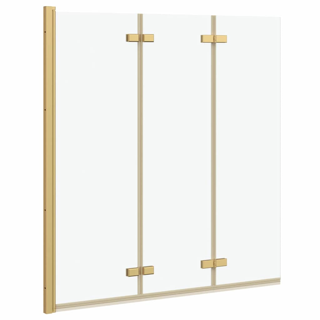 Paroi de douche Vidaxl or 130 x 138 cm verre ESG et aluminium