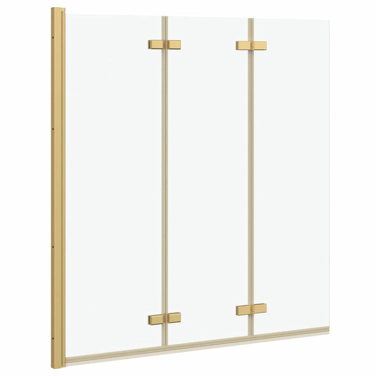 Paroi de douche Vidaxl or 130 x 138 cm verre ESG et aluminium