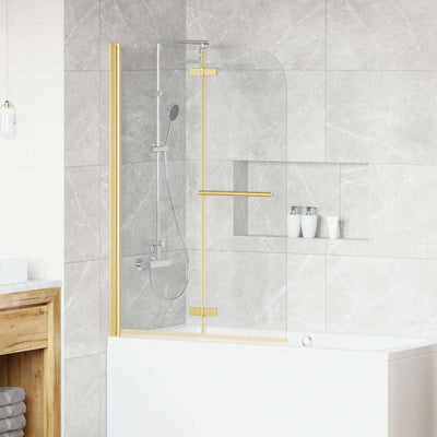 Paroi de douche Vidaxl or 95 x 140 cm verre ESG et aluminium