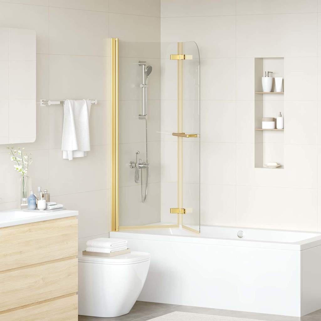 Paroi de douche Vidaxl or 95 x 140 cm verre ESG et aluminium