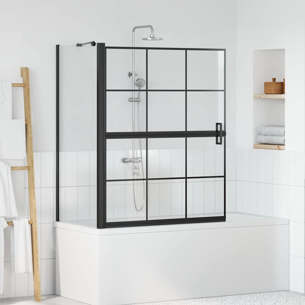 Paroi de douche de bain VidaXL noir et transparent 116 x 68 x 128 cm