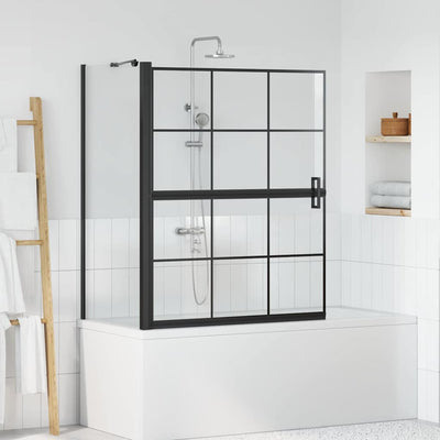 Paroi de douche de bain VidaXL noir et transparent 116 x 68 x 128 cm