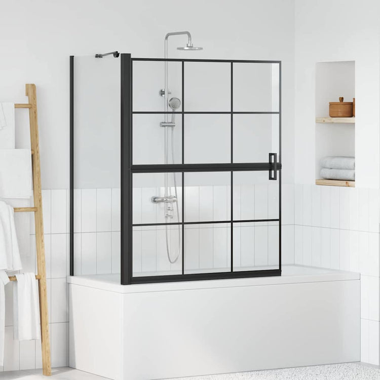 Paroi de douche de bain VidaXL noir et transparent 116 x 68 x 128 cm