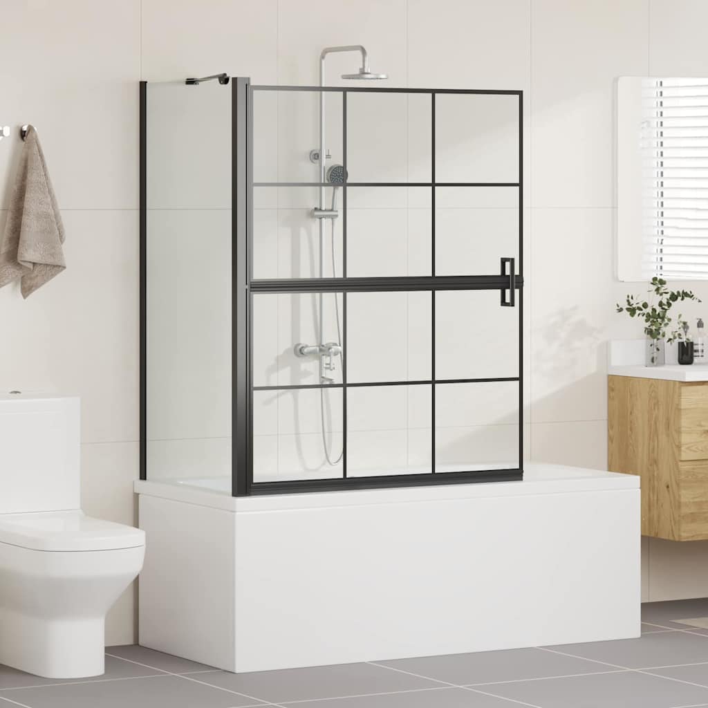 Paroi de douche de bain VidaXL noir et transparent 116 x 68 x 128 cm