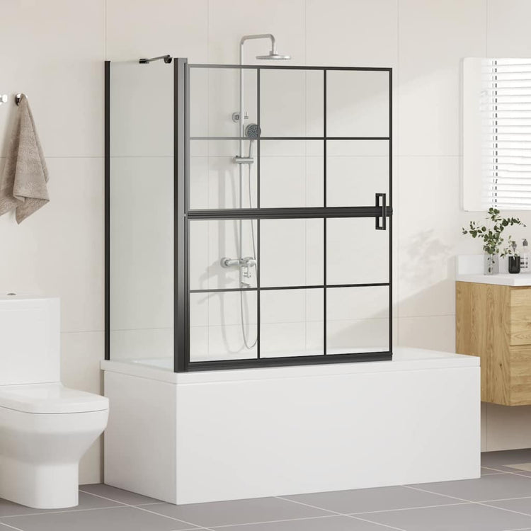 Paroi de douche de bain VidaXL noir et transparent 116 x 68 x 128 cm