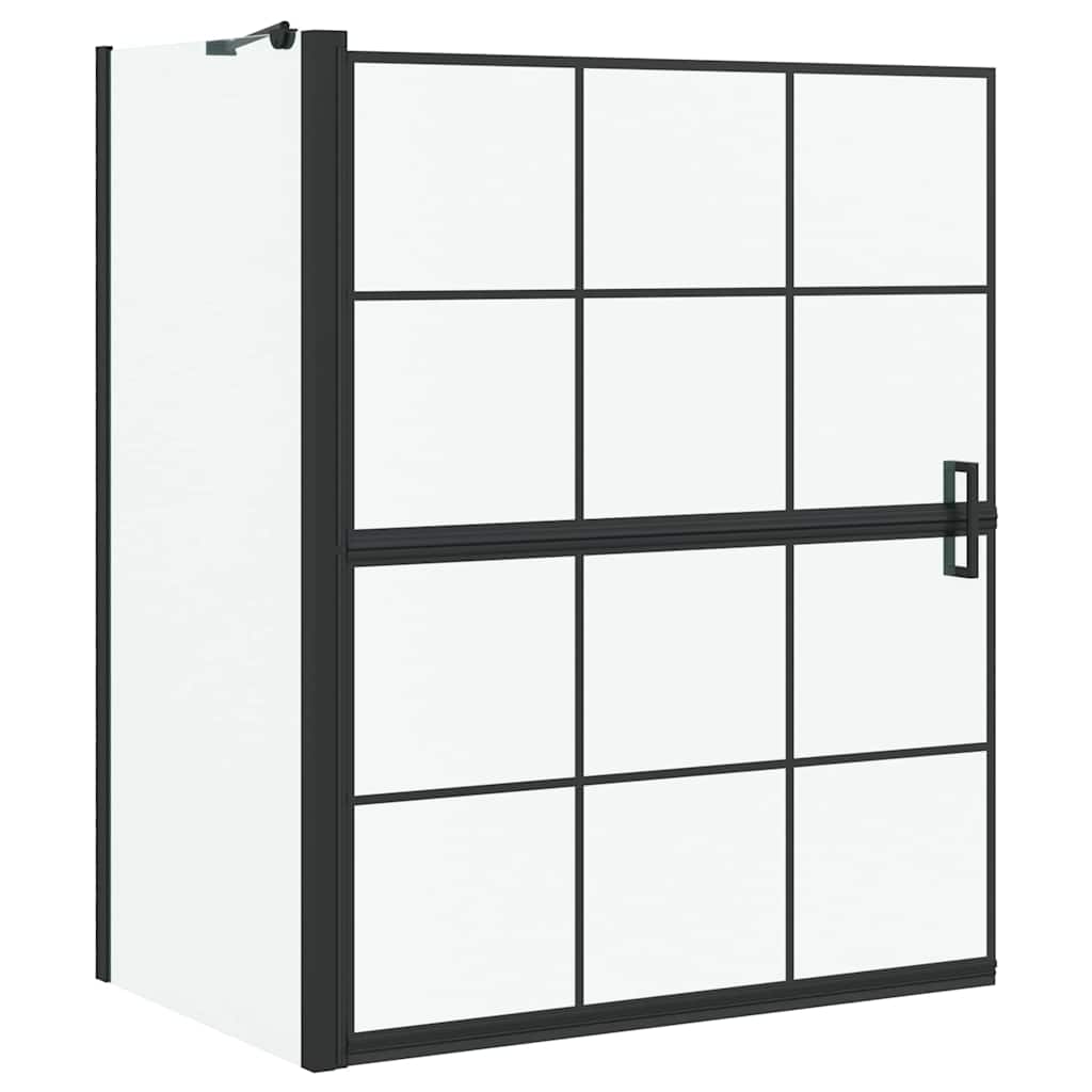 Paroi de douche de bain VidaXL noir et transparent 116 x 68 x 128 cm