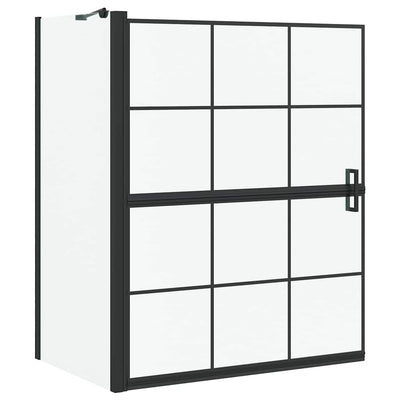 Paroi de douche de bain VidaXL noir et transparent 116 x 68 x 128 cm