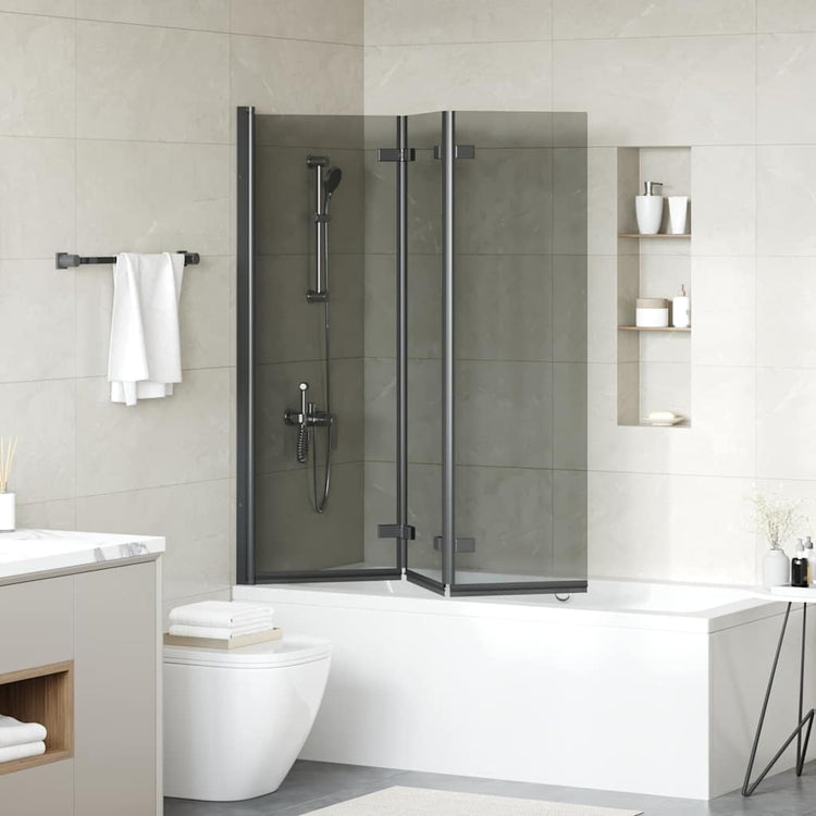 Paroi de douche Vidaxx noir 130 x 138 cm verre ESG et aluminium