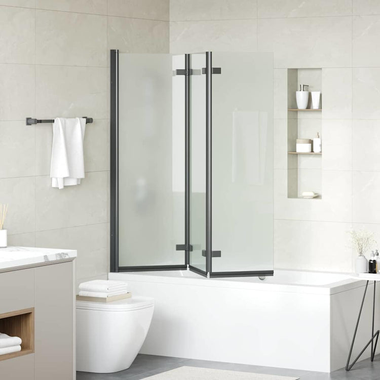 Paroi de douche Vidaxx noir 130 x 138 cm verre ESG et aluminium