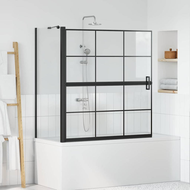 Paroi de douche de bain VidaXL noir et transparent 116 x 68 x 128 cm