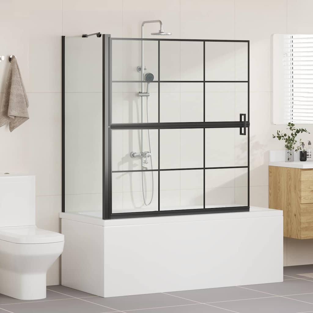 Paroi de douche de bain VidaXL noir et transparent 116 x 68 x 128 cm