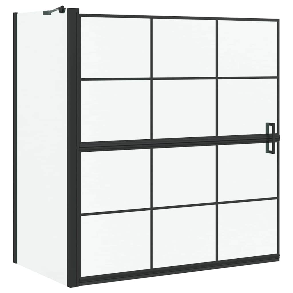 Paroi de douche de bain VidaXL noir et transparent 116 x 68 x 128 cm