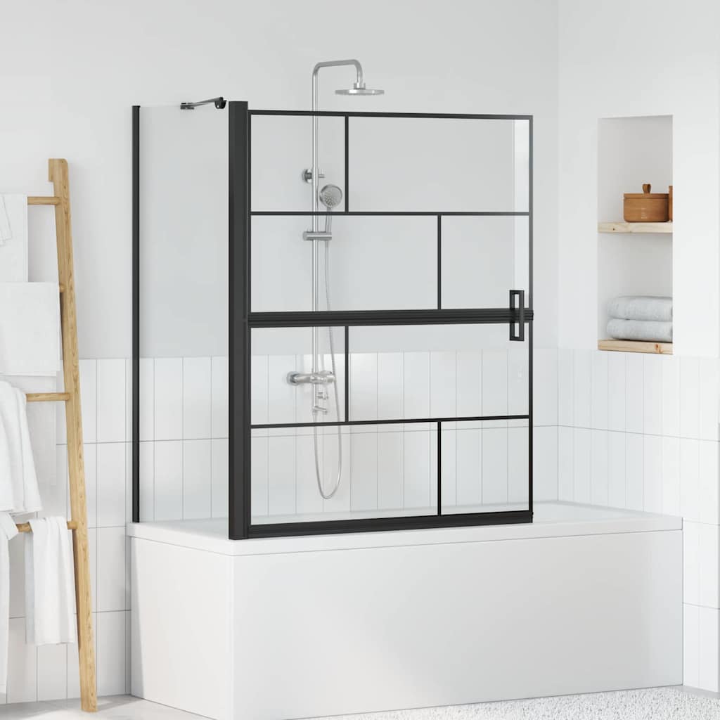 Paroi de douche de bain VidaXL noir et transparent 116 x 68 x 128 cm