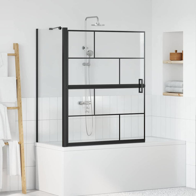 Paroi de douche de bain VidaXL noir et transparent 116 x 68 x 128 cm
