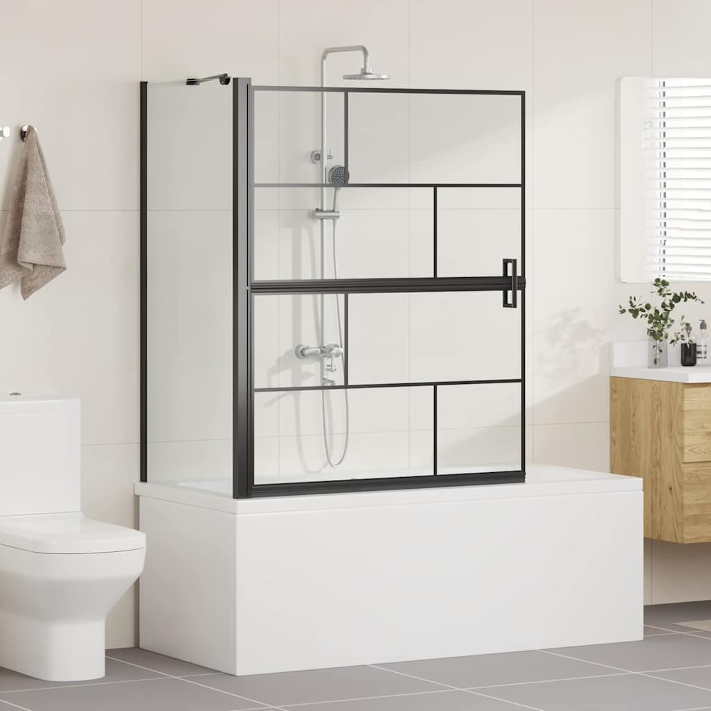 Paroi de douche de bain VidaXL noir et transparent 116 x 68 x 128 cm