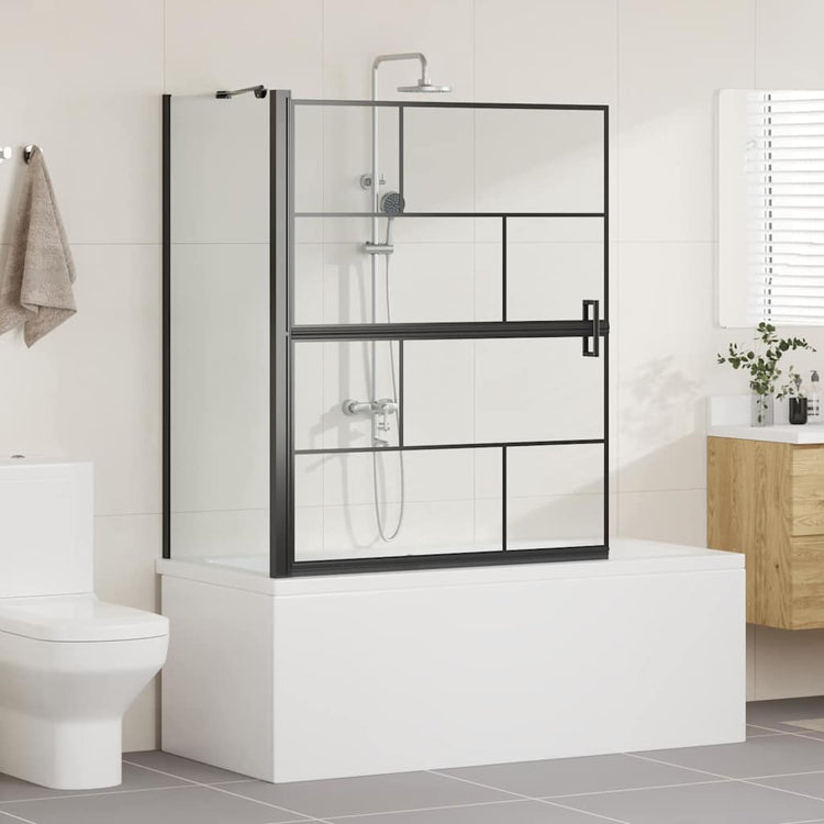 Paroi de douche de bain VidaXL noir et transparent 116 x 68 x 128 cm