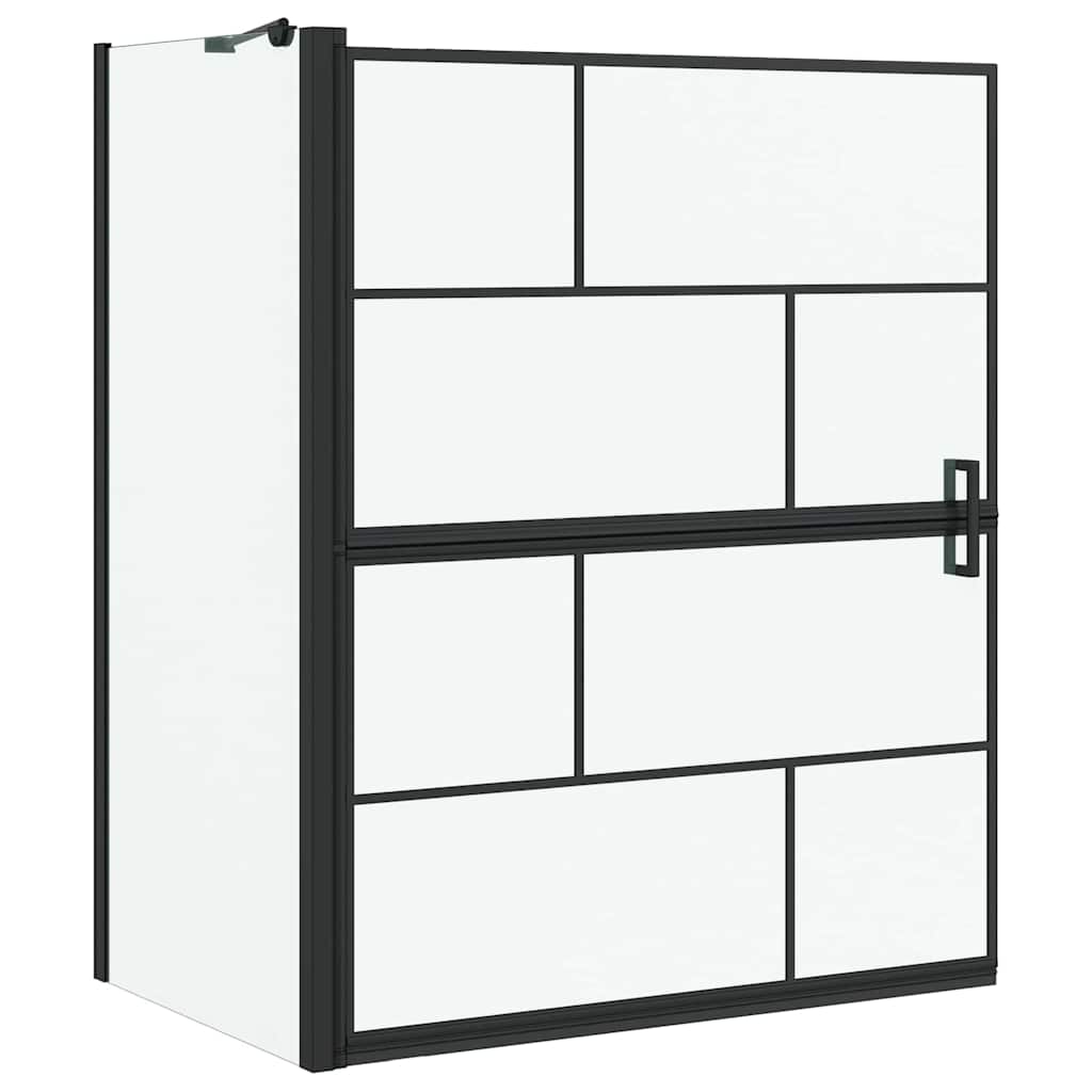 Paroi de douche de bain VidaXL noir et transparent 116 x 68 x 128 cm