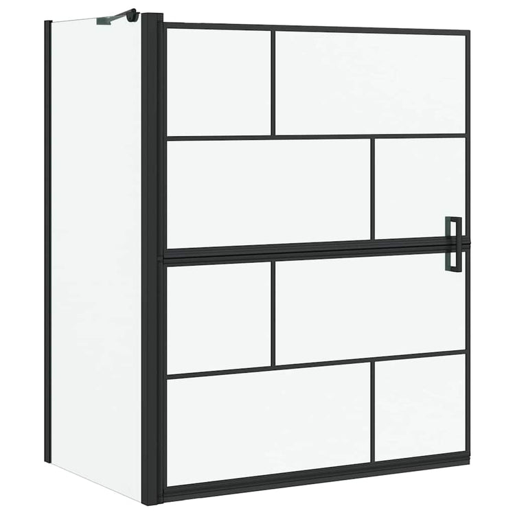 Paroi de douche de bain VidaXL noir et transparent 116 x 68 x 128 cm