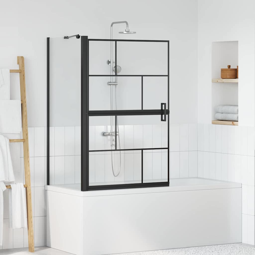 Paroi de douche de bain VidaXL noir et transparent 116 x 68 x 128 cm