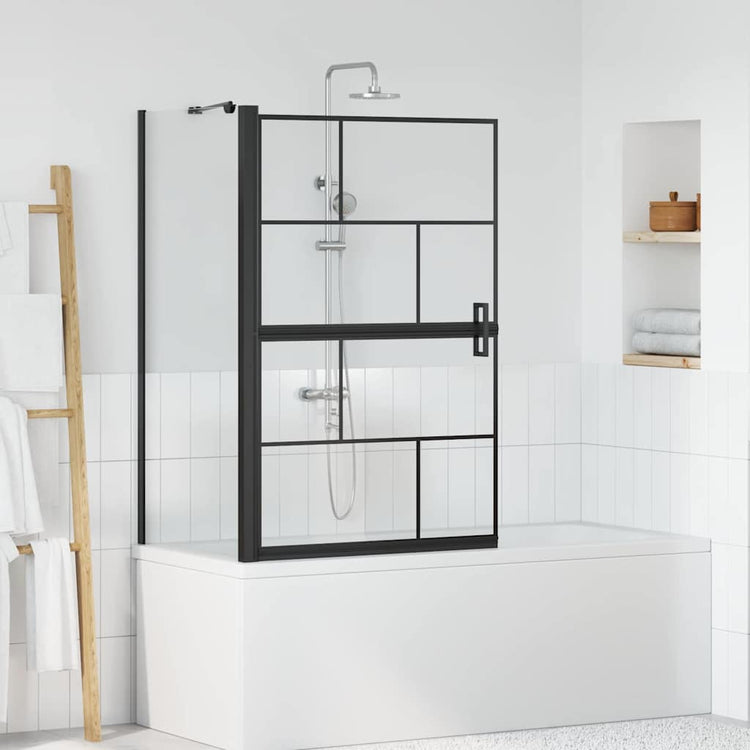Paroi de douche de bain VidaXL noir et transparent 116 x 68 x 128 cm