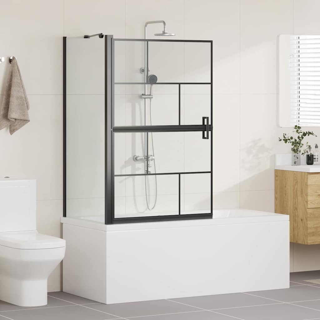 Paroi de douche de bain VidaXL noir et transparent 116 x 68 x 128 cm