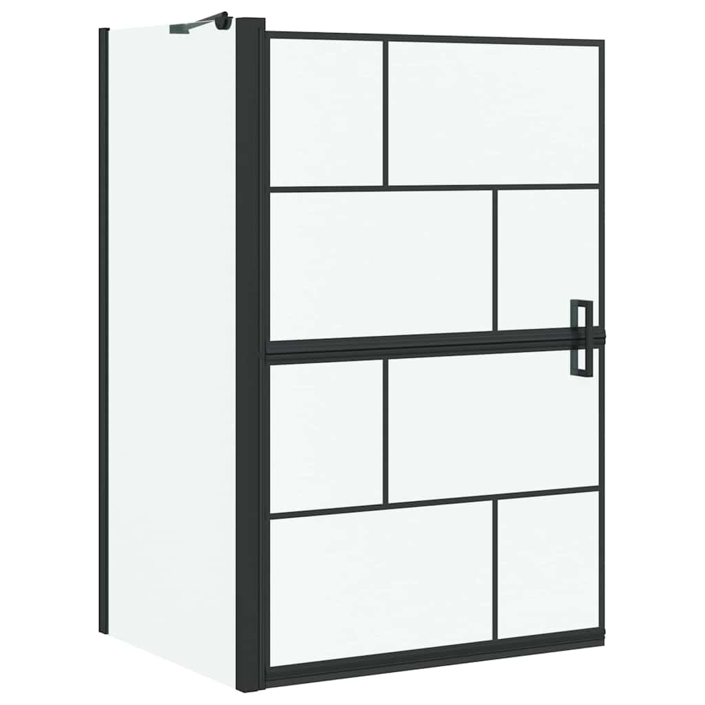 Paroi de douche de bain VidaXL noir et transparent 116 x 68 x 128 cm
