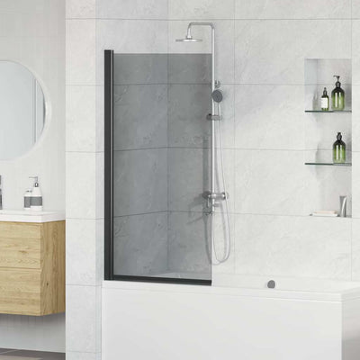 VidaXL paroi de douche de bain noir 68 x 130 cm verre trempé