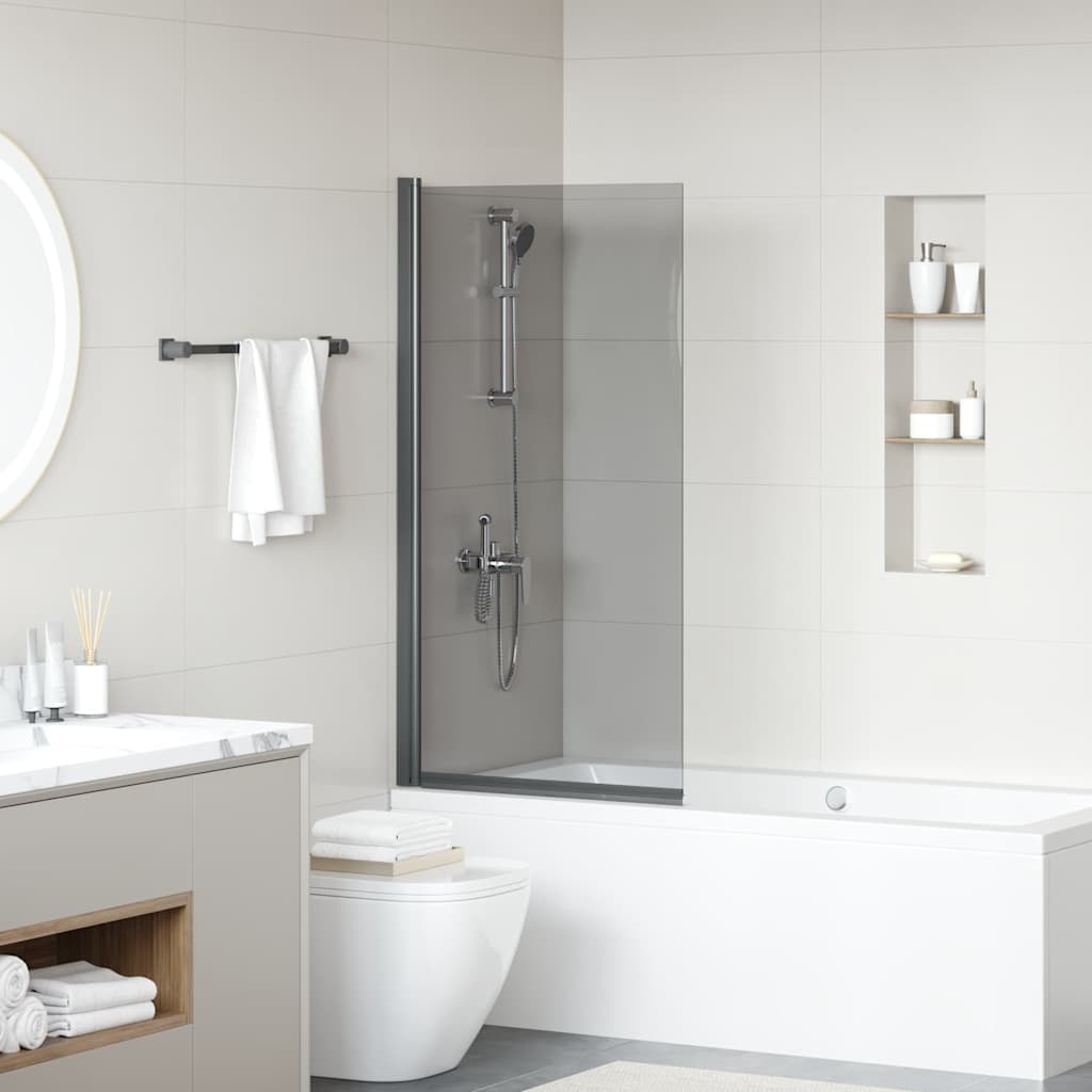 VidaXL paroi de douche de bain noir 68 x 130 cm verre trempé