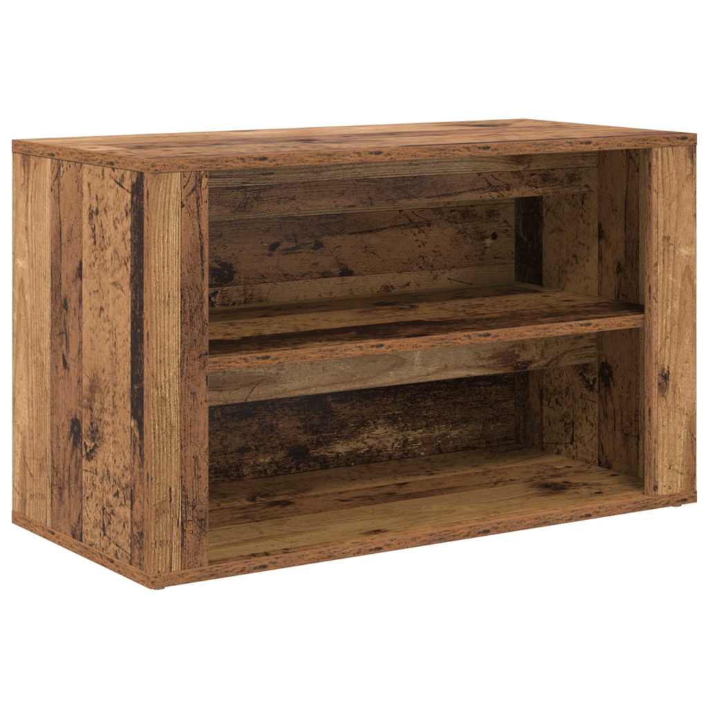 Vidaxl étagère à chaussures avec étagère vieux bois 75 x 35 x 45 cm bois traité