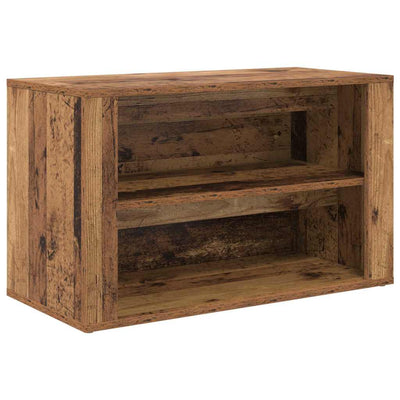 Vidaxl étagère à chaussures avec étagère vieux bois 75 x 35 x 45 cm bois traité