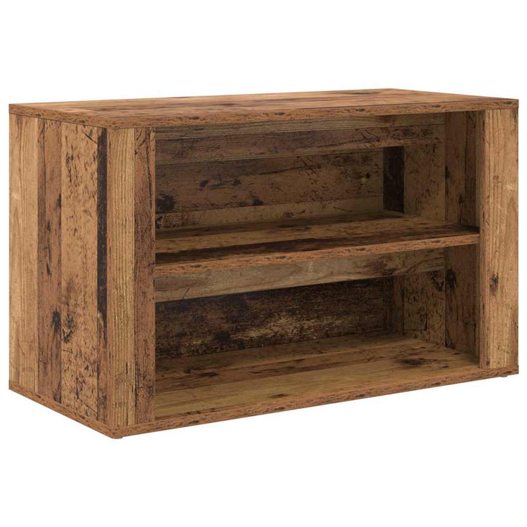 Vidaxl étagère à chaussures avec étagère vieux bois 75 x 35 x 45 cm bois traité