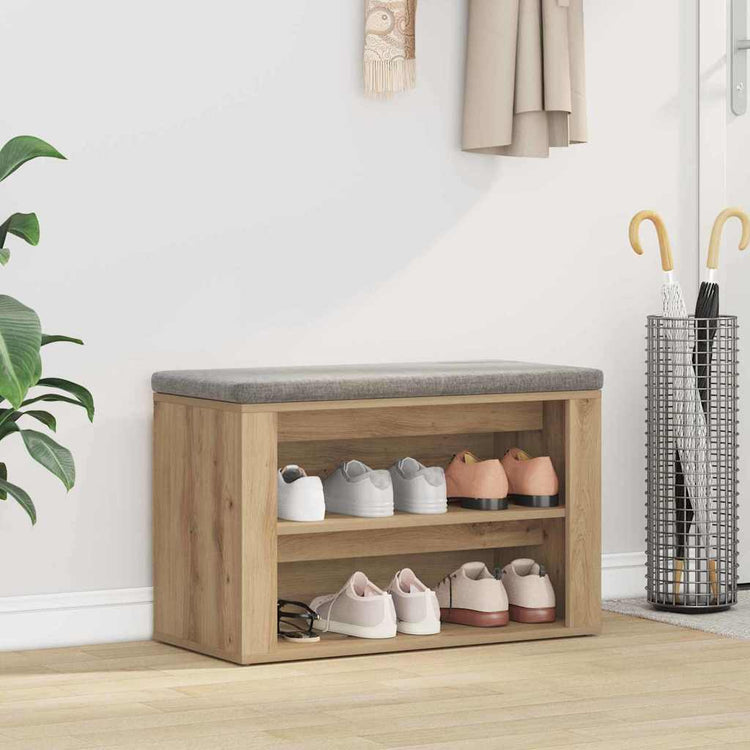 Vidaxl étagère à chaussures avec étagère artisanale couleur chêne 75 x 35 x 45 cm