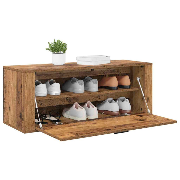 Vidaxx armoire à chaussures avec étagère vieux bois 100 x 35 x 38 cm bois traité