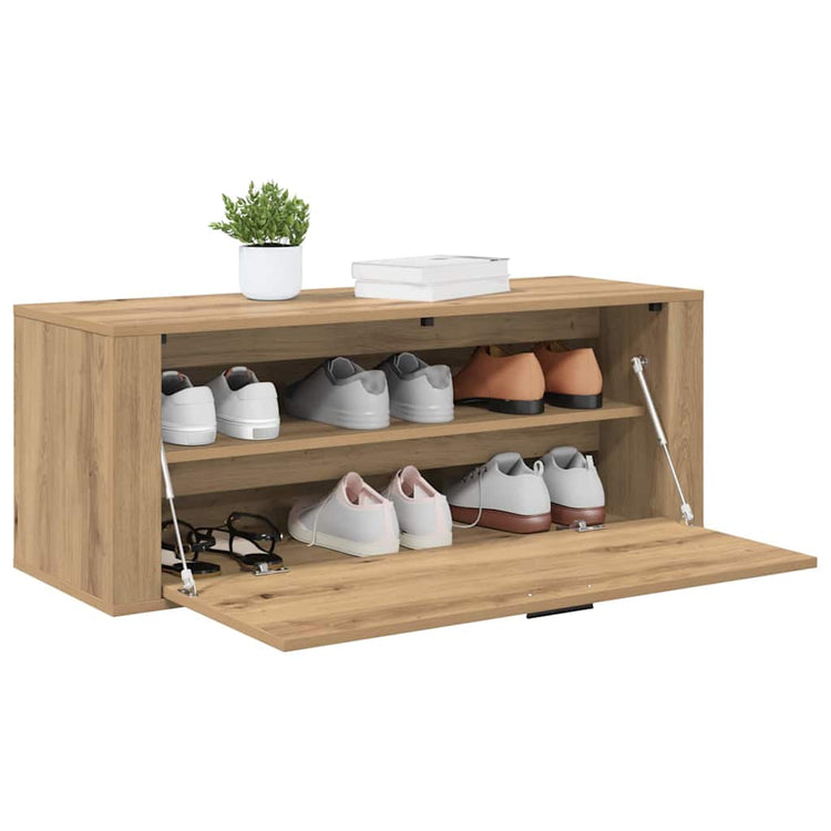 VidaXL meuble à chaussures avec étagère, chêne artisanal, 100 x 35 x 38 cm