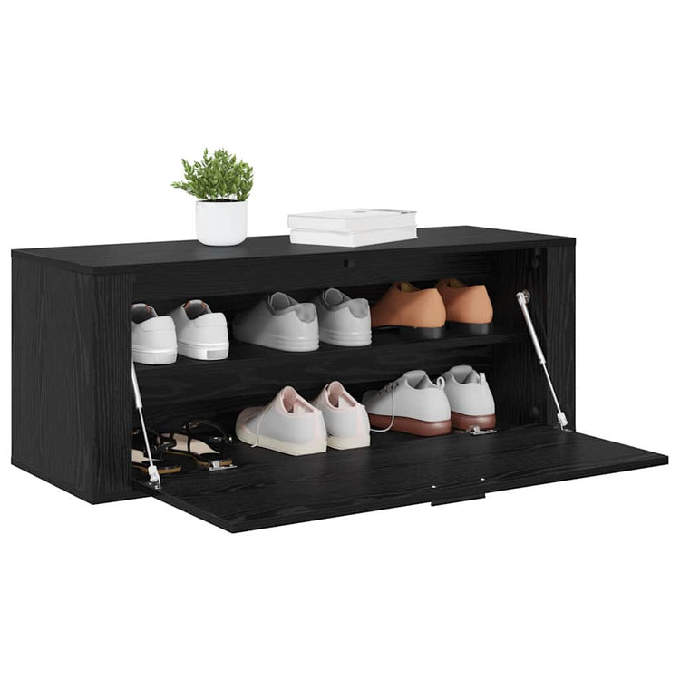 VidaXL armoire à chaussures chêne noir 100 x 35 x 38 cm bois d'ingénierie