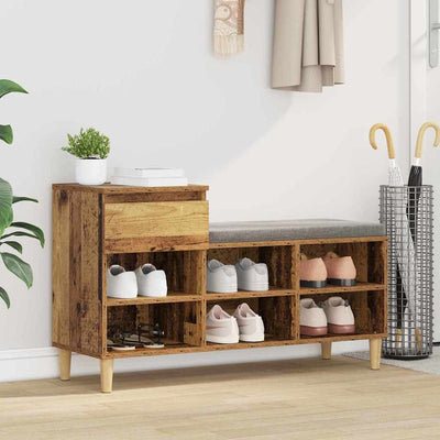 Vidaxx armoire à chaussures avec tiroir vieux bois 102 x 36 x 60 cm bois traité
