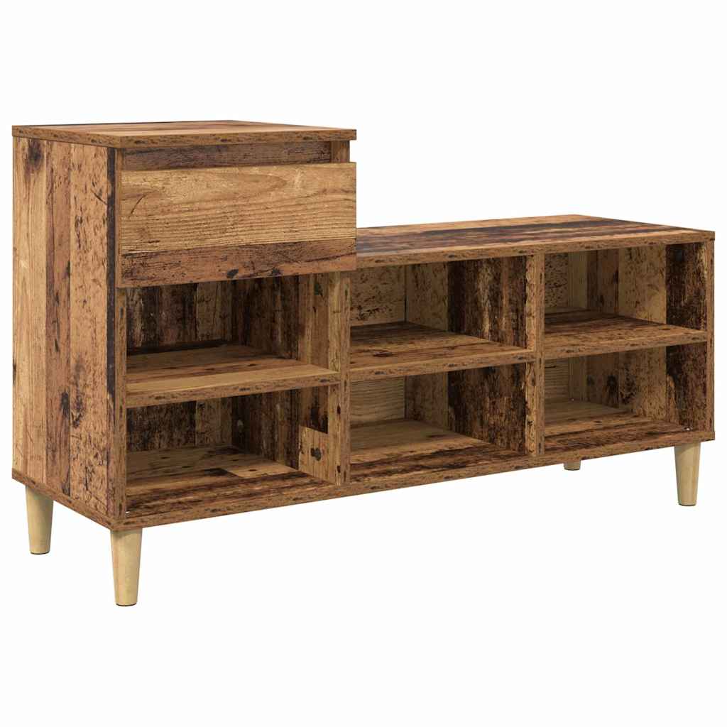 Vidaxx armoire à chaussures avec tiroir vieux bois 102 x 36 x 60 cm bois traité