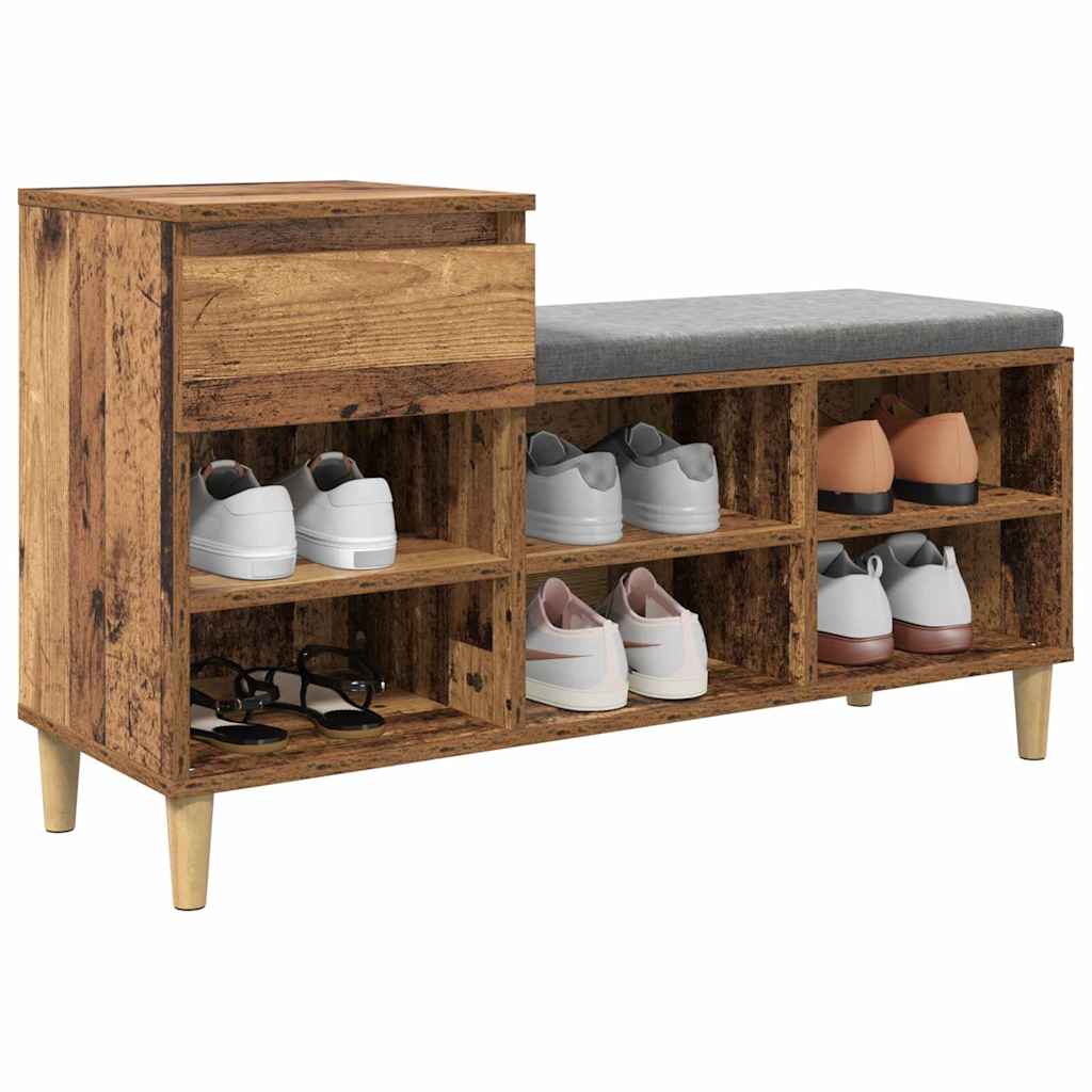 Vidaxx armoire à chaussures avec tiroir vieux bois 102 x 36 x 60 cm bois traité