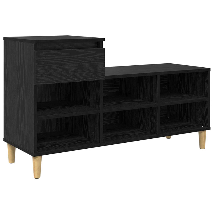 Vidaxl armoire à chaussures avec tiroir chêne noir 102 x 36 x 60 cm bois fini