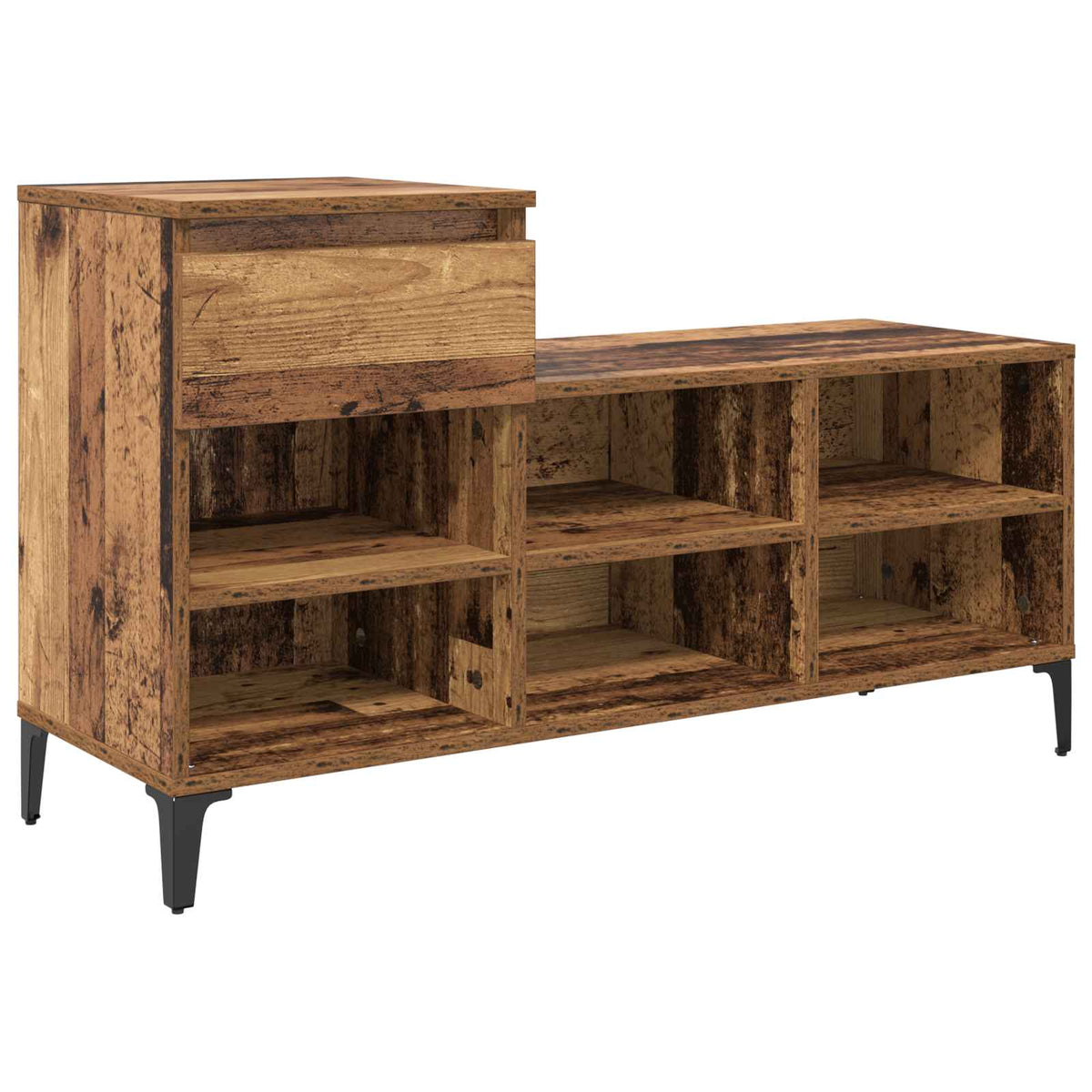 Vidaxx armoire à chaussures avec tiroir vieux bois 102 x 36 x 60 cm bois traité